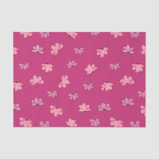 Schattige roze bloemenweefselpapier tissuepapier (Voorkant)