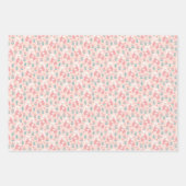 Schattige Roze Bloemige Moederdag Inpakpapier Vel (Voorkant)