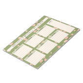 Schattige Roze Bloemige Weekplanner Notitieblok (Schuin)