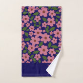 Schattige roze bloemmotief Monogram Bad Handdoek (Handdoek)