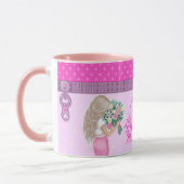 Schattige roze bloemontwerp elegant monogram mok (Links)
