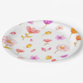 Schattige roze bloempapier borden papieren bordje (Gekanteld)