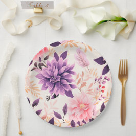 Schattige roze bloempapier borden papieren bordje