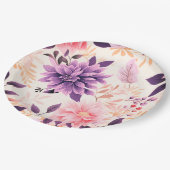 Schattige roze bloempapier borden papieren bordje (Gekanteld)