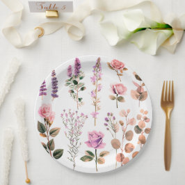 Schattige roze bloempapier borden papieren bordje