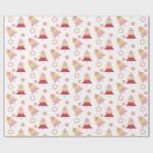Schattige Roze Blush Kerstboom  Cadeaupapier (Vlak)