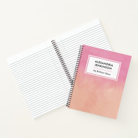 Schattige roze blush perzik stijlvol dromerig Abst Notitieboek (Binnen)