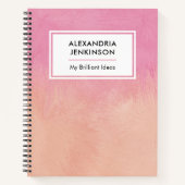 Schattige roze blush perzik stijlvol dromerig Abst Notitieboek (Voorkant)