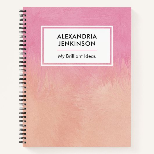 Schattige roze blush perzik stijlvol dromerig Abst Notitieboek (Voorkant)