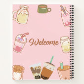 Schattige Roze 🌷Boba thee🥛🧇 Notitieboek (Achterkant)