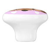 Schattige roze boho chique egel keramische knop (Zijkant)