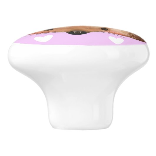 Schattige roze boho chique egel keramische knop (Zijkant)