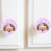 Schattige roze boho chique egel keramische knop