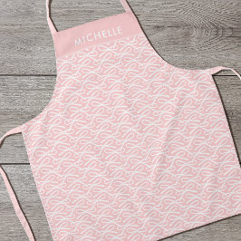 Schattige roze boog aangepaste naam all-over print schort
