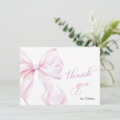 Schattige roze boog Baby shower Bedankkaart (Staand voorkant)
