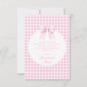 Schattige roze boog baby shower foto dank u kaarte bedankkaart (Achterkant)