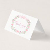 Schattige roze boog Baby shower opvouwbaar bedankk Kaart (Voorkant)