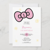 Schattige roze boog grillig verjaardagsfeestje kaart (Voorkant)