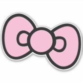 Schattige roze boog grillig verjaardagsfeestje sticker (Voorkant)