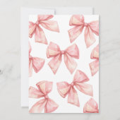 Schattige roze boog meisje Baby shower Kaart (Achterkant)