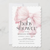 Schattige roze boog meisje Baby shower Kaart (Voorkant)
