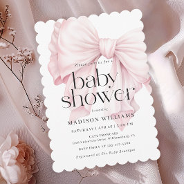 Schattige roze boog meisje Baby shower Kaart