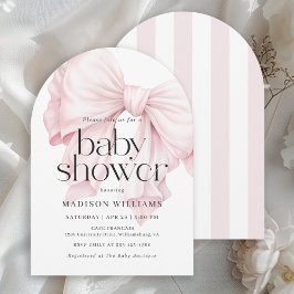 Schattige roze boog meisje Baby shower Kaart