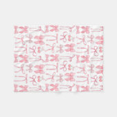 Schattige roze boog meisjesachtige Vrouw esthetisc Fleece Deken (Voorkant (Horizontaal))