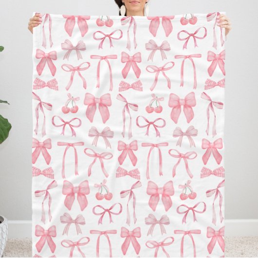 Schattige roze boog meisjesachtige Vrouw esthetisc Fleece Deken