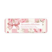 Schattige roze boog Vrijgezellenfeest Etiket (Voorkant)