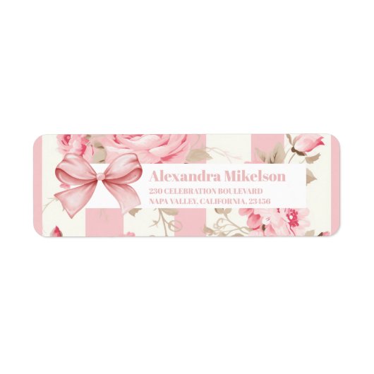 Schattige roze boog Vrijgezellenfeest Etiket (Voorkant)