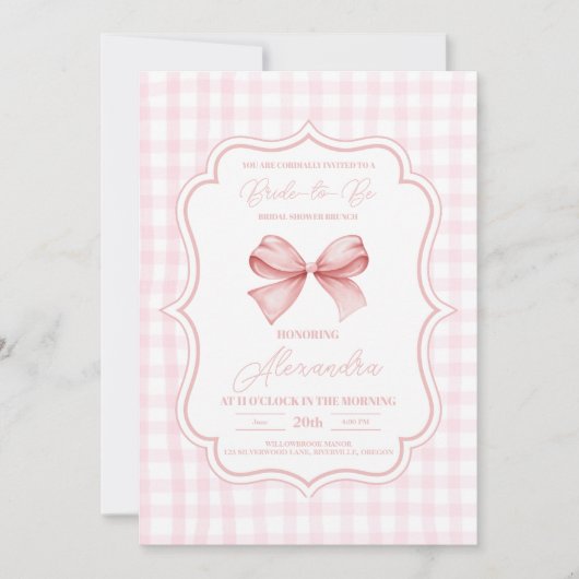 Schattige roze boog Vrijgezellenfeest Kaart (Voorkant)