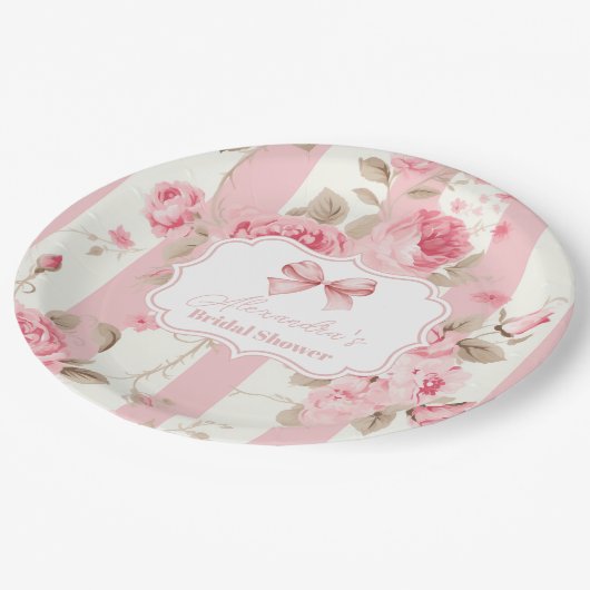 Schattige roze boog Vrijgezellenfeest Papieren Bordje (Gekanteld)