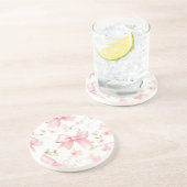 Schattige roze boogpatroon zandsteen onderzetter (Zijkant)