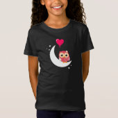 schattige roze boomkous met Daisies hart maan ball T-shirt (Voorkant)