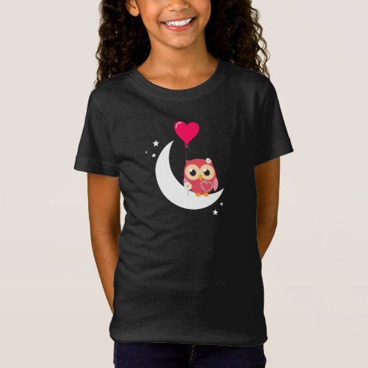 schattige roze boomkous met Daisies hart maan ball T-shirt (Voorkant)