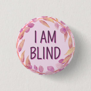 Schattige Roze Botanische Bladeren Ik Ben Blind Ronde Button 3,2 Cm