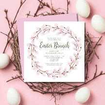 Schattige Roze Botanische Pasen Brunch