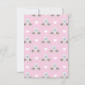 Schattige Roze Bow Beer Cub Meisje Winter Baby sho Bedankkaart (Achterkant)