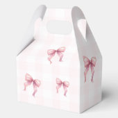 Schattige Roze Bow Coquette 1e Verjaardag Bedankdoosjes (Achterkant)