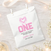 Schattige Roze Bow Coquette 1e Verjaardag Bedankzakje (Geknipt)