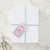 Schattige Roze Bow Coquette 1e Verjaardag Cadeaulabel (Met Touw)