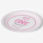 Schattige Roze Bow Coquette 1e Verjaardag Papieren Bordje (Gekanteld)