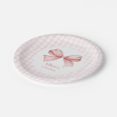 Schattige Roze Bow Coquette 1e Verjaardag Papieren Bordje (Gekanteld)