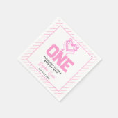 Schattige Roze Bow Coquette 1e Verjaardag Servet (Hoek)