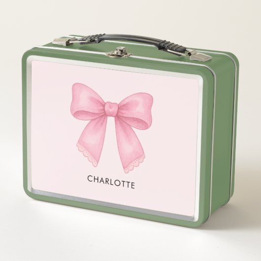 Schattige Roze Bow Coquette Monogram (Voorkant)