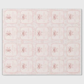 Schattige Roze Bow Coquette Toile Gepersonaliseerd Cadeaupapier