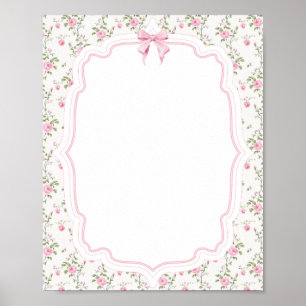 Schattige Roze Bow Love Shack Baby shower Mom-osa  Poster