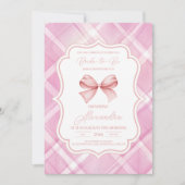 Schattige Roze Bow Vrijgezellenfeest Kaart (Voorkant)