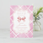 Schattige Roze Bow Vrijgezellenfeest Kaart (Staand voorkant)